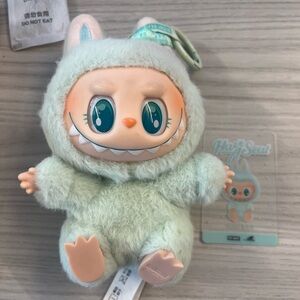 Mint Green Plush labubu - qiqi; have a seat